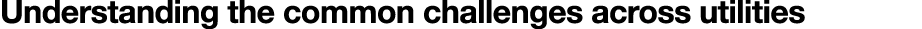 Understanding the common challenges across utilities