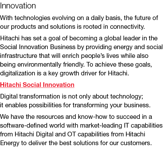 Innovation With technologies evolving on a daily basis, the future of our products and solutions is rooted in connec...