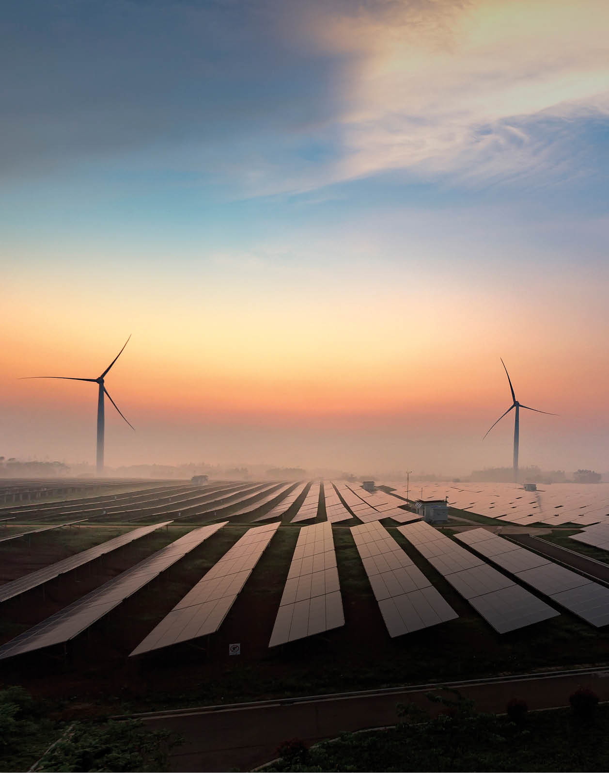 Before sunrise solar power plants