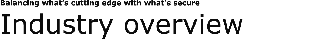 Balancing what’s cutting edge with what’s secure Industry overview