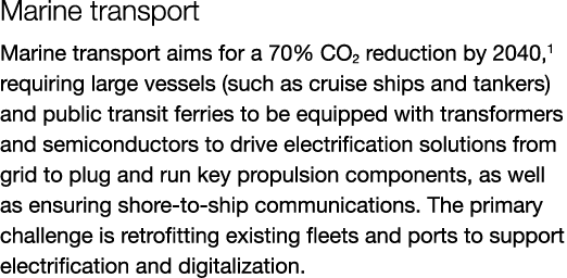 Marine transport Marine transport aims for a 70% CO2 reduction by 2040,1 requiring large vessels (such as cruise ship...