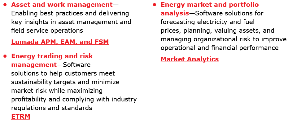 • Asset and work management—Enabling best practices and delivering key insights in asset management and field service...