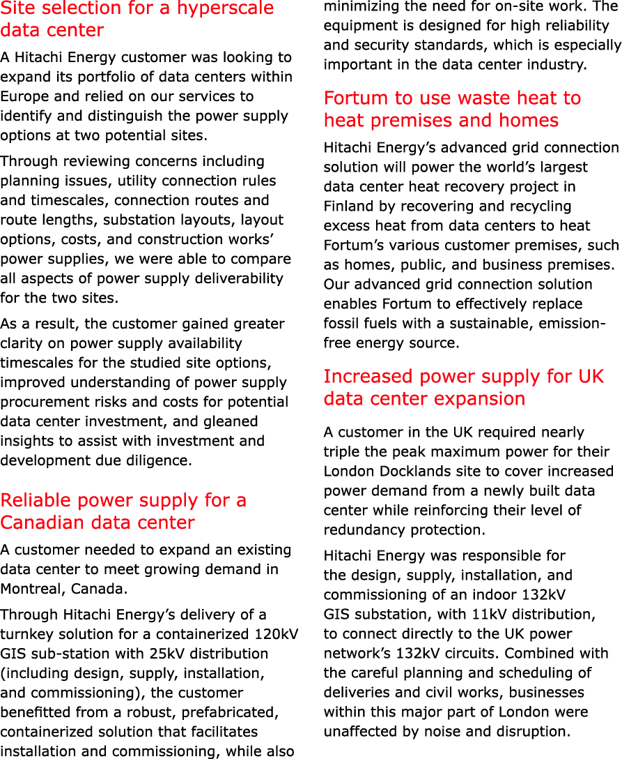 Site selection for a hyperscale data center A Hitachi Energy customer was looking to expand its portfolio of data cen...
