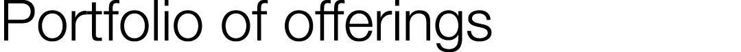 Portfolio of offerings