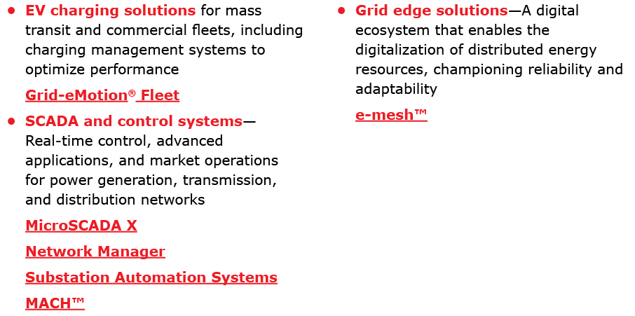 • EV charging solutions for mass transit and commercial fleets, including charging management systems to optimize per...