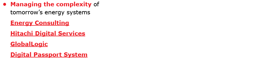 • Managing the complexity of tomorrow’s energy systems Energy Consulting Hitachi Digital Services GlobalLogic Digital...